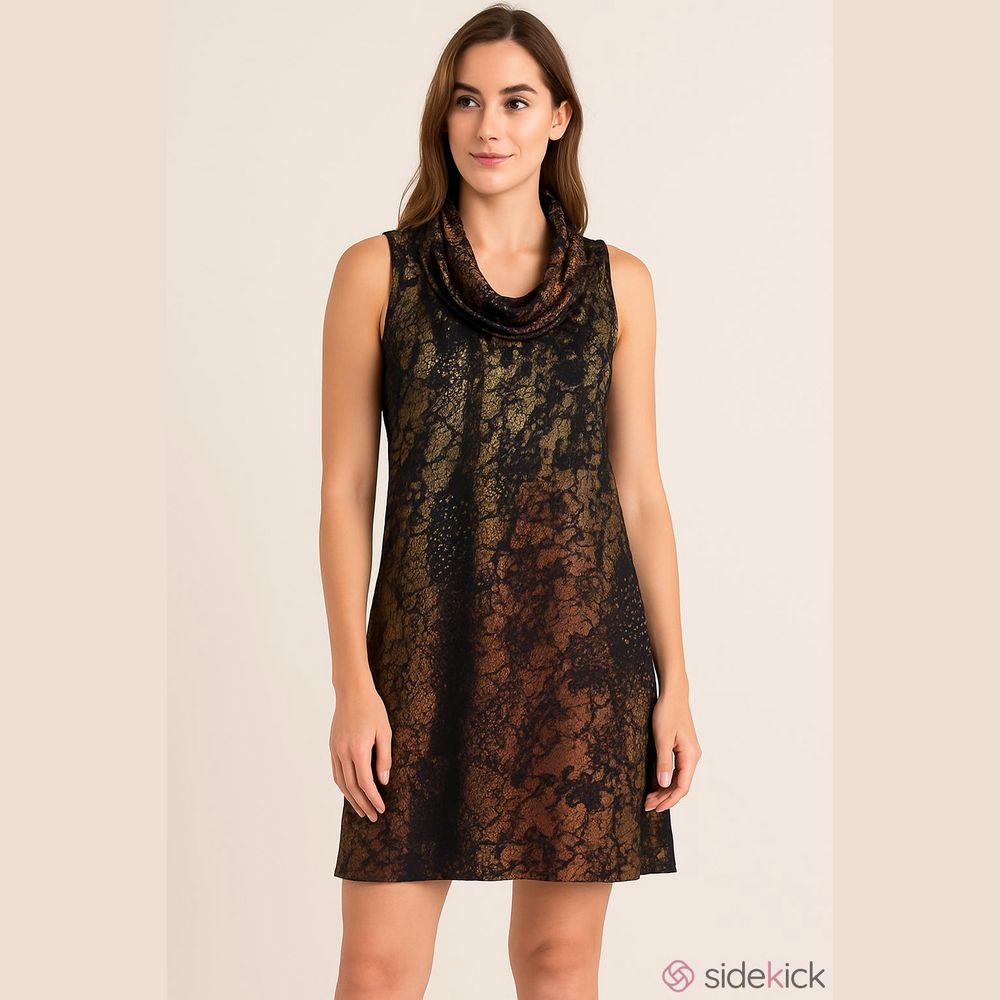 The Limited Satin Cowl Neck Slip Dress brown rust cram purple size Large